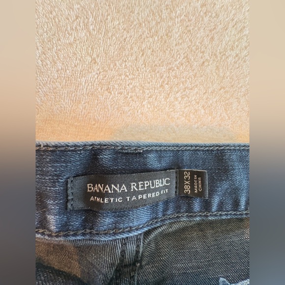 Banana Republic Men’s Athletic Tapered Fit Dark Wash Stretch Jeans 38x32 - Picture 3 of 8